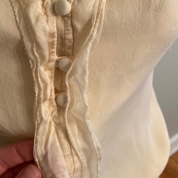 WHBM Silk Button Ruffle Tank Top - Picture 4 of 10